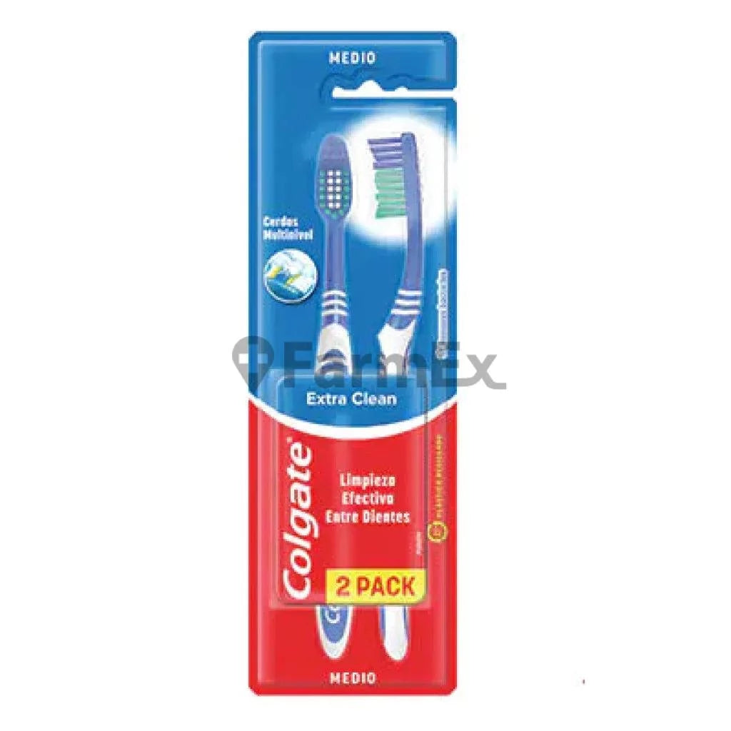Pack Cepillos Dentales "Extra Clean" Medio x 2 unidades Colgate